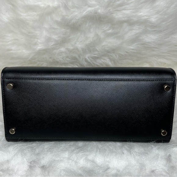 Kate Spade Madison Medium Saffiano Leather Black Satchel Crossbody - Picture 6 of 9